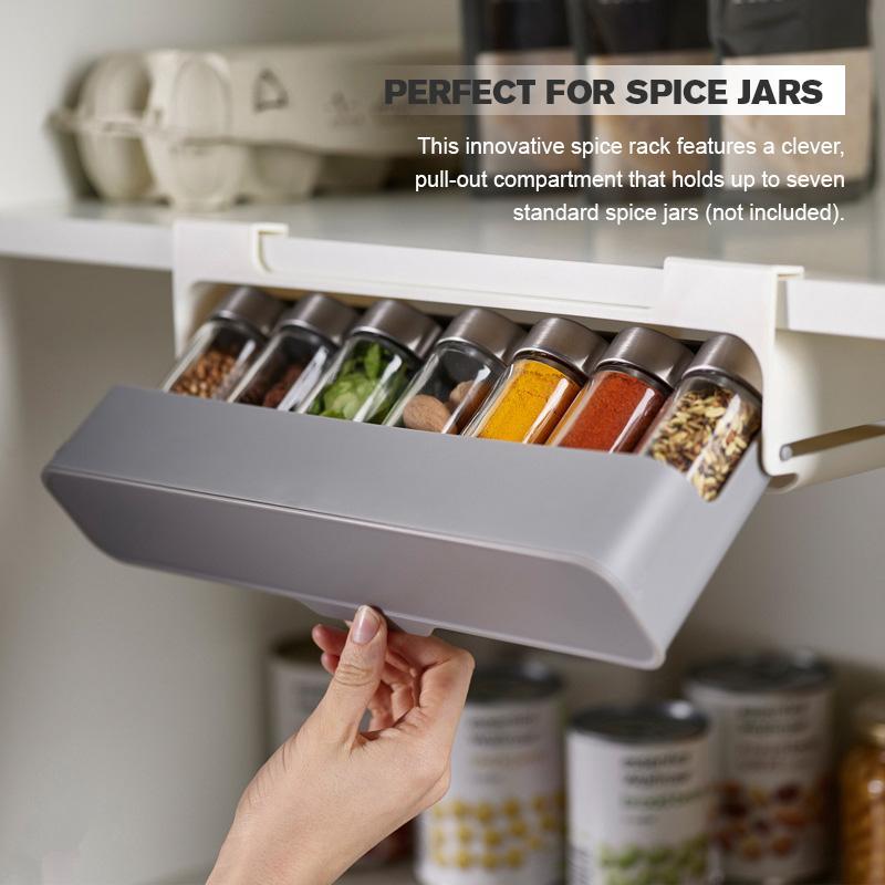 Kitchen Self-Adhesive Under Cabinet Pull-out Spice Drawer