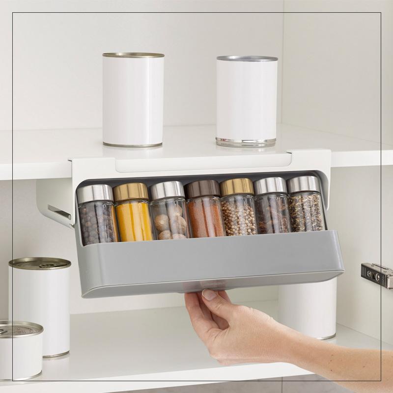 Kitchen Self-Adhesive Under Cabinet Pull-out Spice Drawer