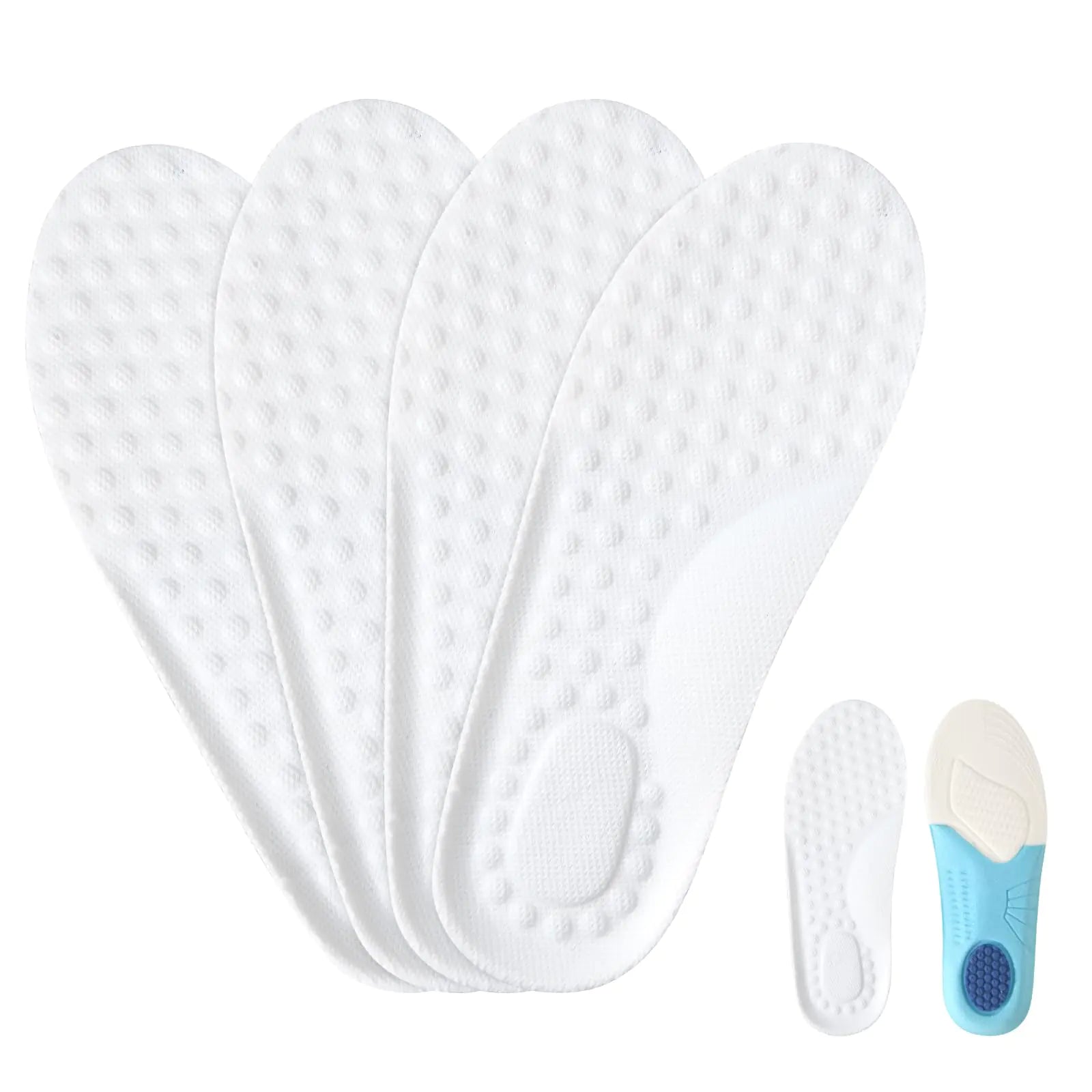 Piriuuo 2 Pairs Kids Memory Foam Insoles Croppable Kids Insoles Soft Comfortable Shoe Insoles Shock Absorption Insoles Sweat-Absorbent Replacement Insoles for Kids Shoes (4.5-6)