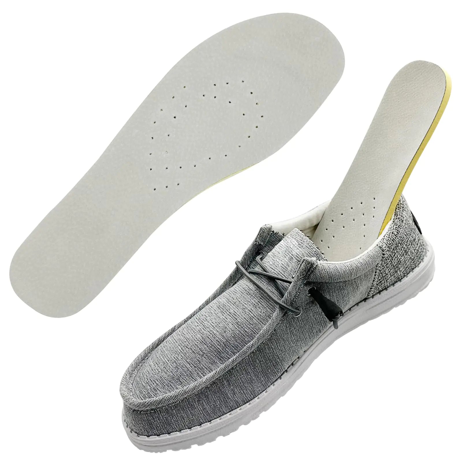 VOBUYING Shoe Insoles for Hey Dude Wally Shoes Replacement Shoe Inserts for Men Memory Foam Men Insoles Providing Excellent Shock Absorption and Cushioning Reducing Sweating and Odors(M11)